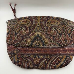 Vera Bradley Mocha Fall 96 Cosmetic Makeup Bag Retired Rare
